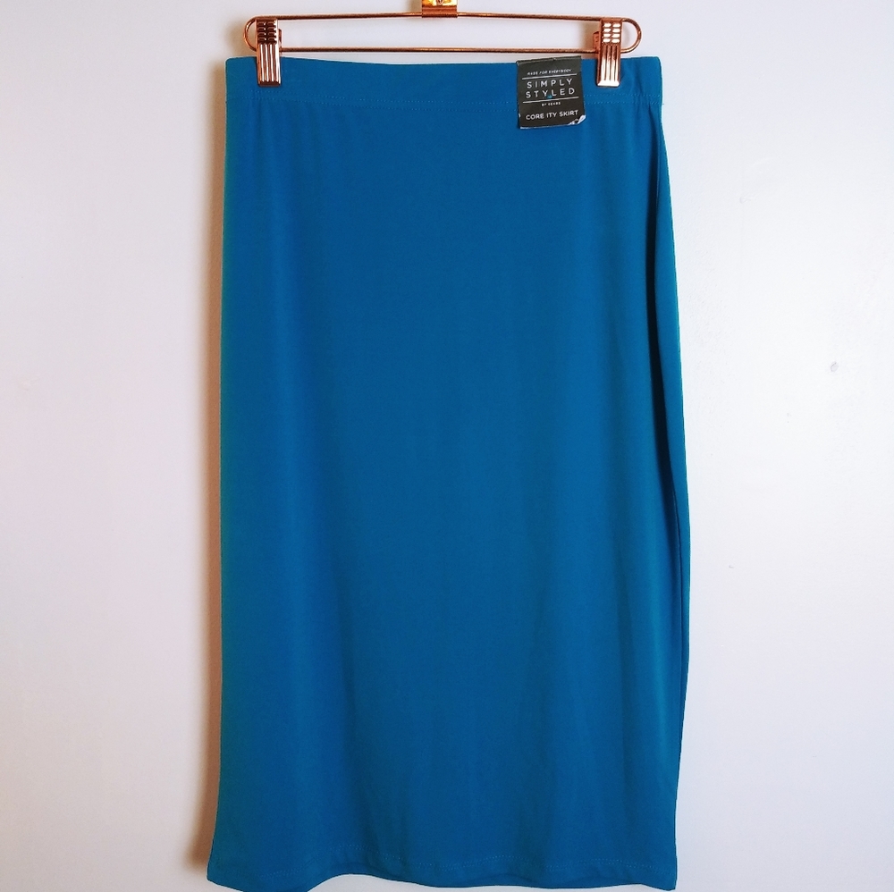 Simply Styled Core ITY Skirt Blue bodycon Size S